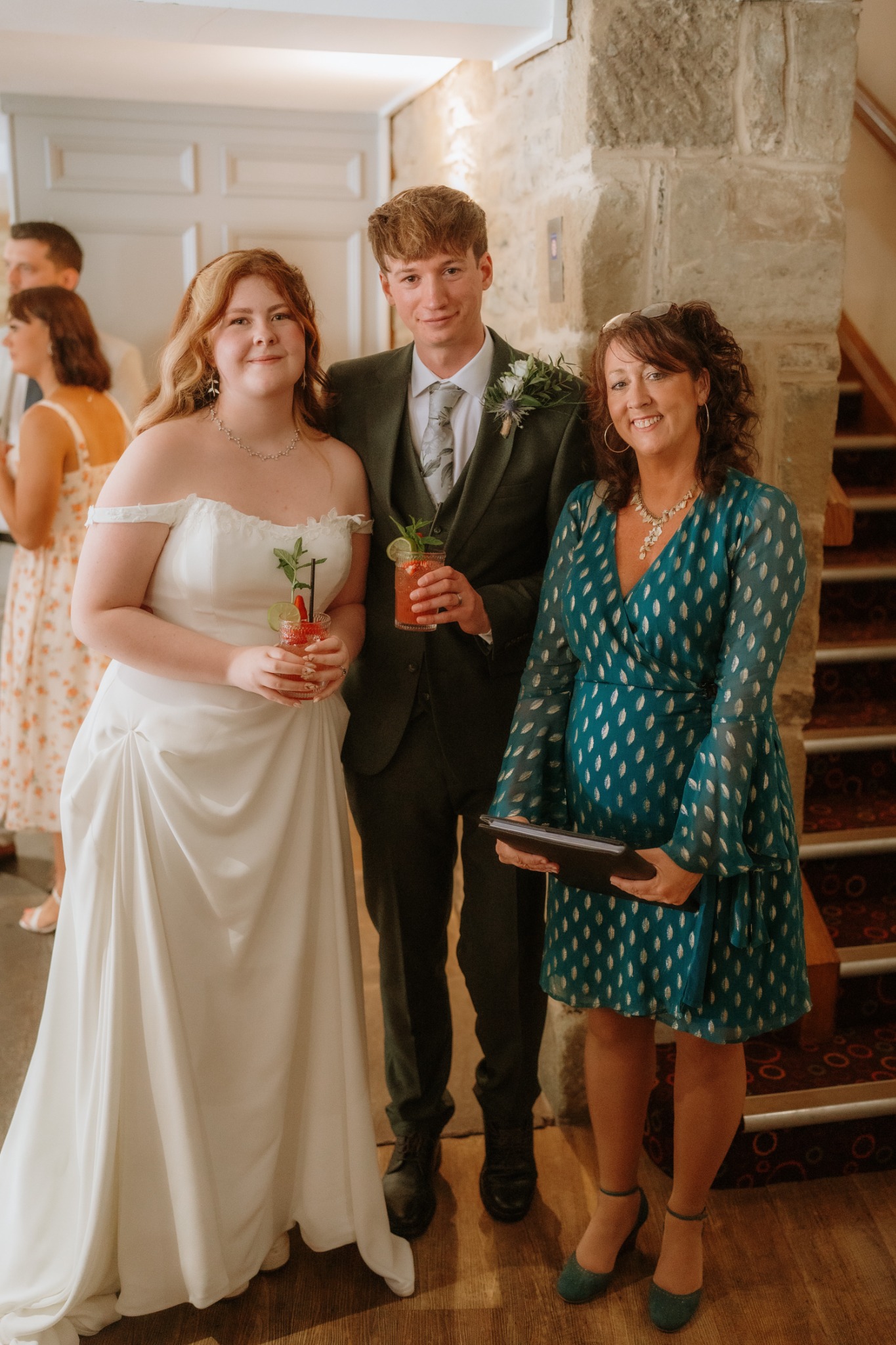 Celebrant with newlywed couple